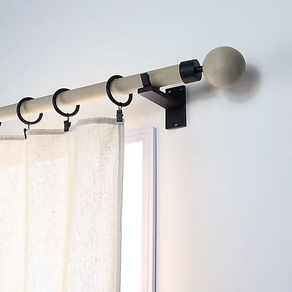 10 anneaux pince pour tringle à rideau D52 métal noir Ø28 mm Mobois