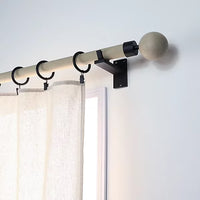 10 anneaux pince pour tringle à rideau D52 métal noir Ø28 mm Mobois