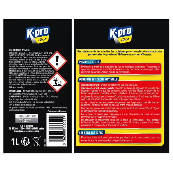 Insecticide punaises de lit Kapo pulvérisateur 1 L