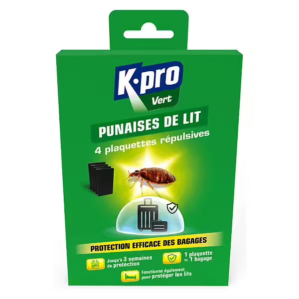 Plaquettes anti-punaises de lit x4 K-Pro