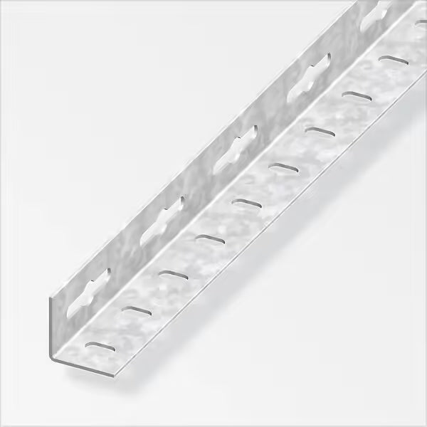 Cornière égale perforée acier zingué 35,5 x 35,5 mm – longueur 1 m