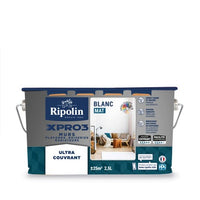 Peinture mur, plafond et boiserie Ripolin Xpro3 blanc mat 2,5 L