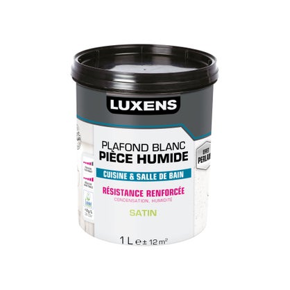 Peinture plafond Luxens pièces humides blanc satiné – 1 L