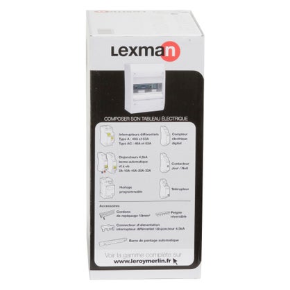 Tableau électrique nu Lexman 1 rangée – 9 modules