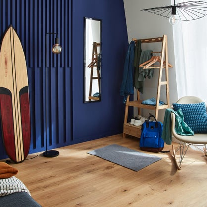 Miroir rectangulaire de porte noir Inspire, l.30 x h.120 cm