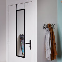 Miroir rectangulaire de porte noir Inspire, l.30 x h.120 cm