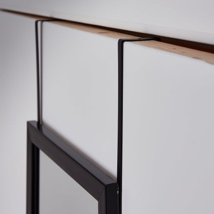 Miroir rectangulaire de porte noir Inspire, l.30 x h.120 cm