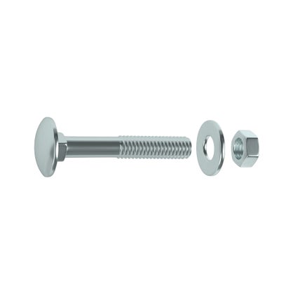 Boulons tête ronde à collet carré acier zingué M8 x 60 mm – lot de 2