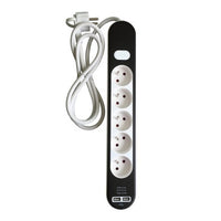 Multiprise USB filaire 5 prises – blanc / noir – 1,5 m – Lexman