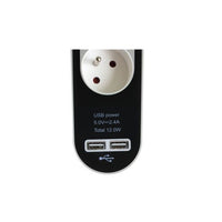 Multiprise USB filaire 5 prises – blanc / noir – 1,5 m – Lexman