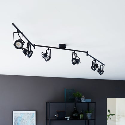 Barre 6 spots Inspire Technic, 6 x GU10, métal noir