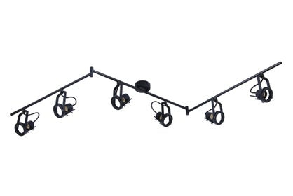 Barre 6 spots Inspire Technic, 6 x GU10, métal noir