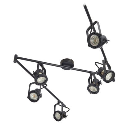 Barre 6 spots Inspire Technic, 6 x GU10, métal noir