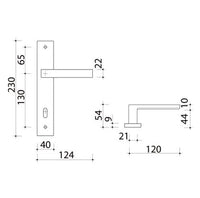 2 poignées de porte Loft – trou de clé – entraxe 195 mm