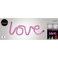 Lampe design plastique blanc néon Love, USB + batterie