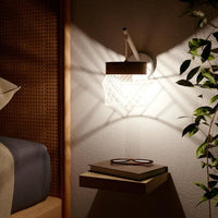 Applique Kanel E27, nature métal blanc/bois inspire