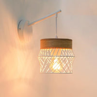 Applique Kanel E27, nature métal blanc/bois inspire