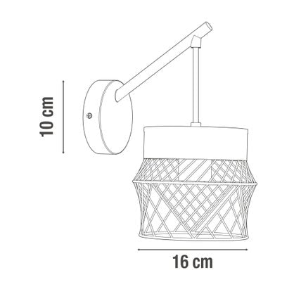 Applique Kanel E27, nature métal blanc/bois inspire