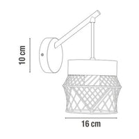 Applique Kanel E27, nature métal blanc/bois inspire