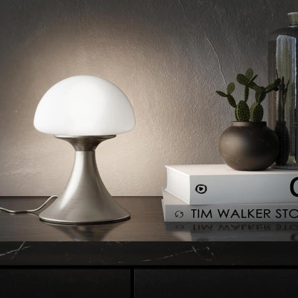 Lampe design tactile Inspire Kinoko en métal nickel
