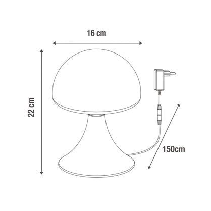 Lampe design tactile Inspire Kinoko en métal nickel