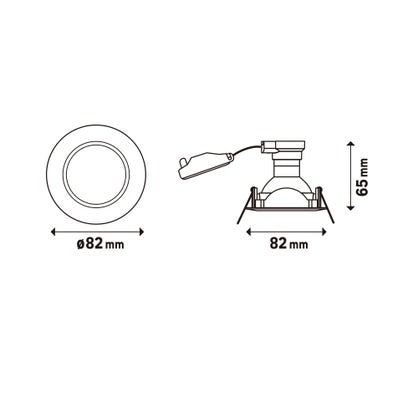 Lot de 3 spots à encastrer orientables Inspire Clane, 4000K blanc neutre, rond acier