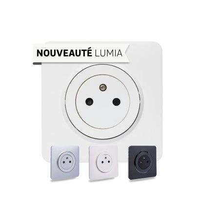 Prise avec terre affleurante Lexman Lumia blanc