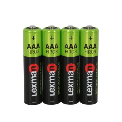 Lot de 4 piles rechargeables HR03 AAA 1000 mAh Lexman
