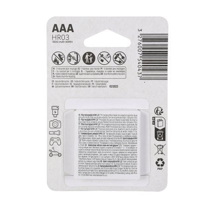 Lot de 4 piles rechargeables HR03 AAA 1000 mAh Lexman