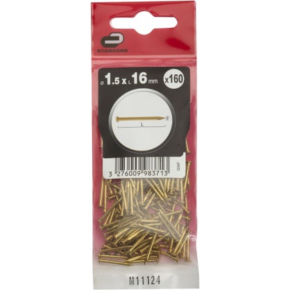 Sachet de 65 clous laiton Standers – tête ronde – Ø 1,5 × 16 mm