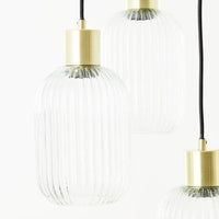 Suspension ronde Inspire Dipsy 3 x E27 diamètre 25 cm laiton brossé / verre