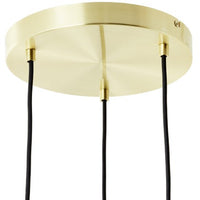 Suspension ronde Inspire Dipsy 3 x E27 diamètre 25 cm laiton brossé / verre