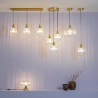 Suspension ronde Inspire Dipsy 3 x E27 diamètre 25 cm laiton brossé / verre