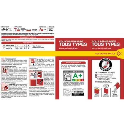 Colle papier peint poudre tous types AXTON – 0,25 kg