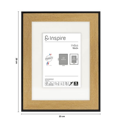 Cadre indus 18 x 24 cm marron Inspire