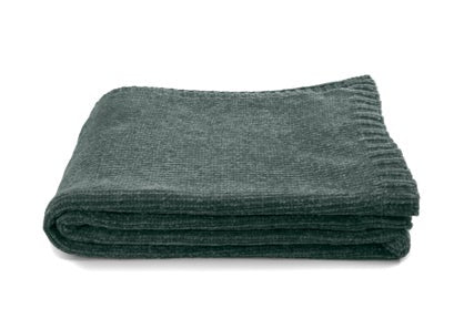 Plaid chenille vert 130 x 170 cm