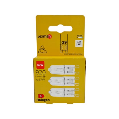 Lot de 3 ampoules halogène G9 Lexman 920 lm blanc chaud dimmables