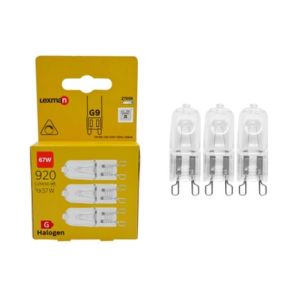 Lot de 3 ampoules halogène G9 Lexman 920 lm blanc chaud dimmables