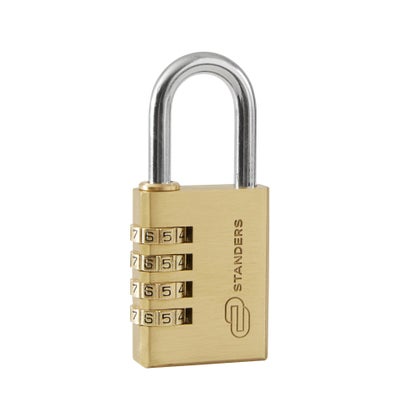 Cadenas à code Standers en laiton – anse acier, 4 chiffres
