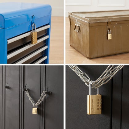 Cadenas à code Standers en laiton – anse acier, 4 chiffres