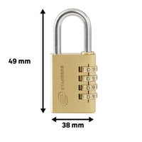 Cadenas à code Standers en laiton – anse acier, 4 chiffres