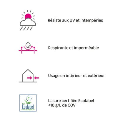 Lasure bois Luxens 8 ans incolore satiné 1 L
