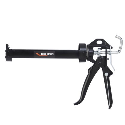 Pistolet pour mastic et perçage joint Dexter, acier noir.