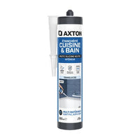 Mastic silicone cuisine & bain neutre transparent Axton – cartouche 280 ml