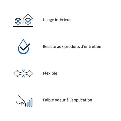 Mastic silicone cuisine & bain neutre transparent Axton – cartouche 280 ml