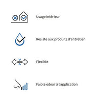 Mastic silicone cuisine & bain neutre transparent Axton – cartouche 280 ml