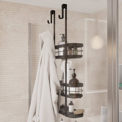 Étagère de bain / douche à suspendre noire Remix Sensea