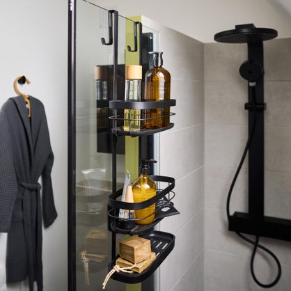 Étagère de bain / douche à suspendre noire Remix Sensea