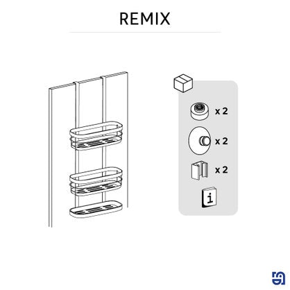 Étagère de bain / douche à suspendre noire Remix Sensea