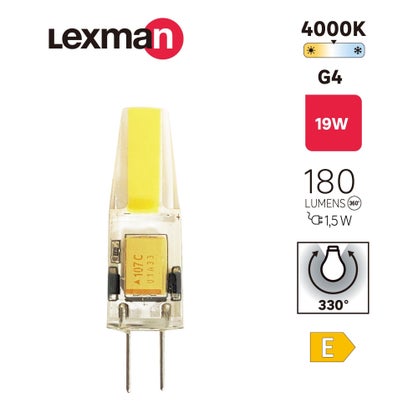Ampoule LED G4 12V 1,5W (équiv. 19W) 180 lm blanc neutre 4000K Lexman